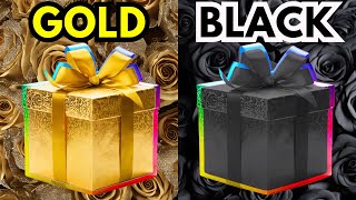 🤩 Choose your gift🎁💝✨️| 2 gift box challenge | Gold and Black #pickonekickone #giftboxchallenge