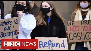 ⁣University students protest across UK over “lack of support” during pandemic - BBC News