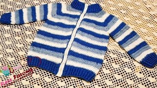 كروشيه جاكيت (للاولاد والبنات) باى مقاس للاطفال اوالكبار خيط وابره الجزء (2) Crochet Baby sweeter
