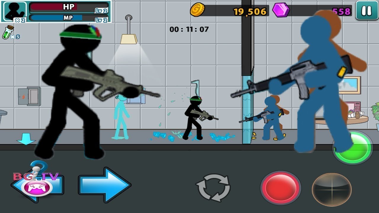 #11 Games Stickman: Use flamethrowers to destroy everything in the game Ang...