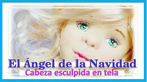 Mueca de tela esculpida - ngel de la Navidad