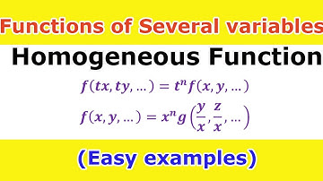 1.Functions of Several Variables | Homogeneous Function examples