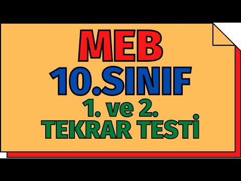 10.Sınıf Kimya 1.ve 2.Tekrar Testleri (Yeni Nesil Sorular) MEB | TYT 2020