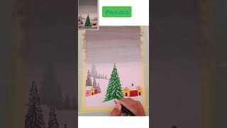 TUTORIAL MENGGAMBAR PEMANDANGAN SALJU #shortsvideo #shorts #youtubeshorts #winter