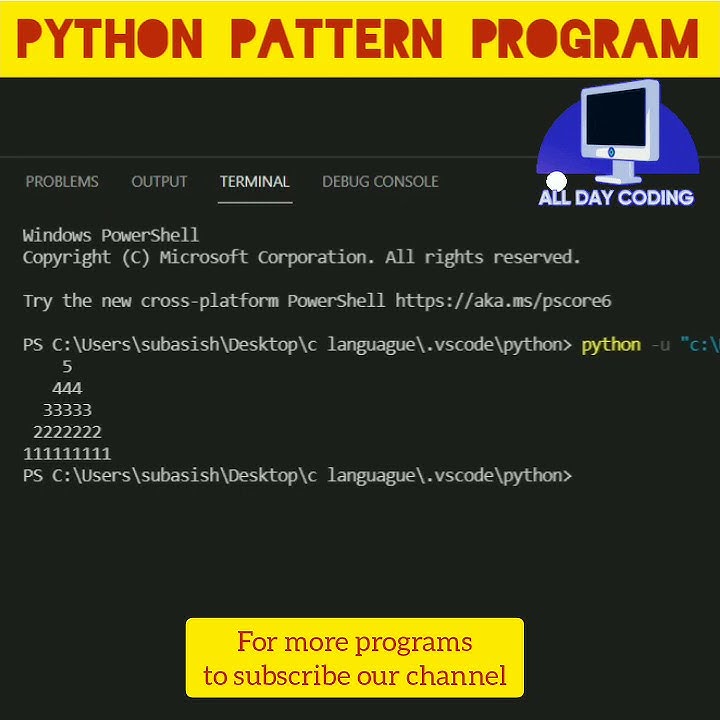 #python 42 To Print Numeric Pattern Program In Python | Python ...