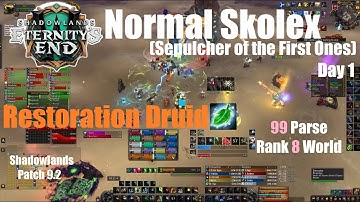 Normal Skolex - Restoration Druid PoV - Sepulcher of the First Ones - World of Warcraft Shadowlands