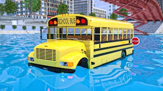 School Bus and Sergeant Lucas VS Big Puddle | Wheel City Heroes (WCH)  Fire Truck Cartoon for Kids