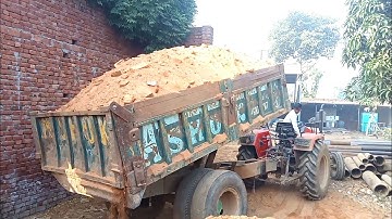 Mahindra Arjun tractor 555 and mitti trolley loading video and bulldozer ki video mud loading