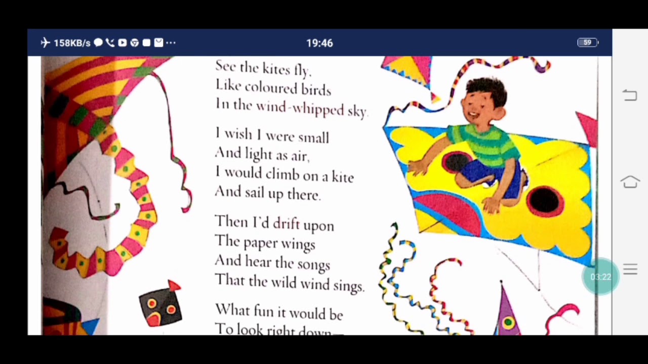 Class 3 English poem Kites YouTube