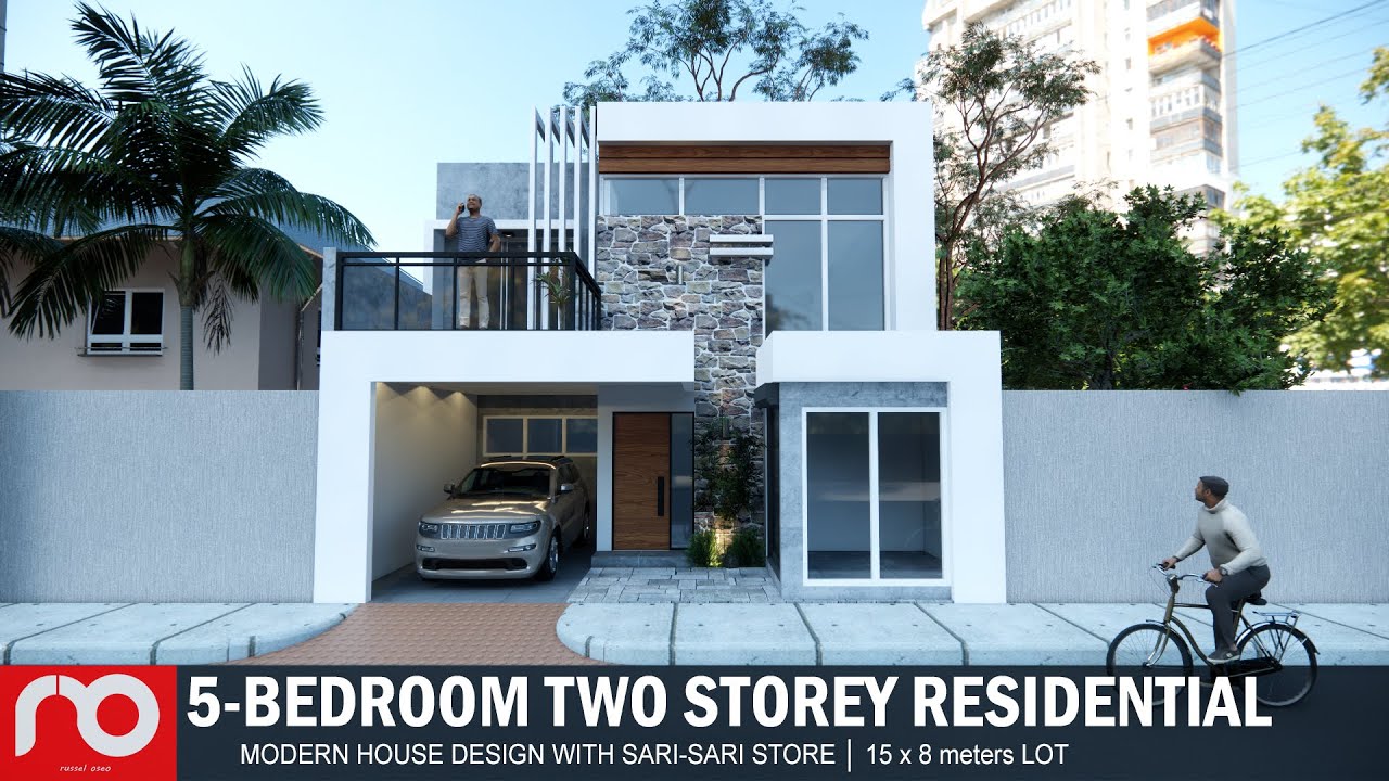 Modern House Design with sari sari Store Animation (Architecture