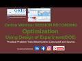 OPTIMIZATION Using Design of Experiment(DOE).