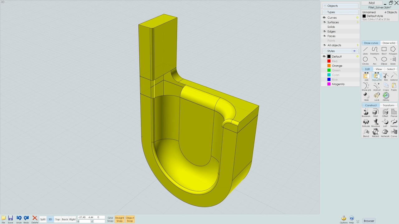 Fix Fillets in MoI3D, [2 Solutions]