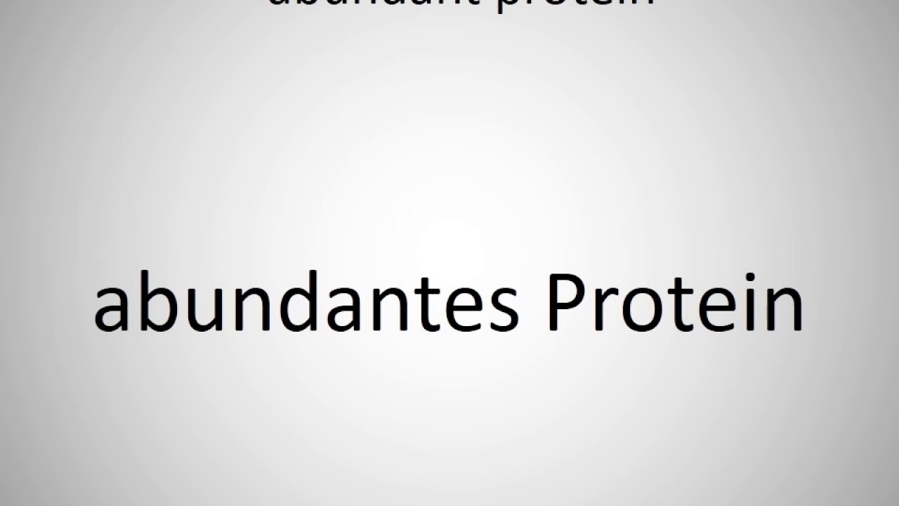 How To Say Abundant Protein In German YouTube