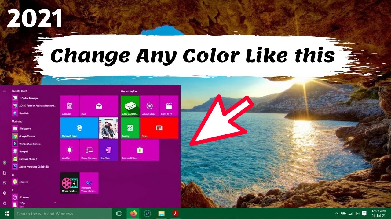 How to Change Start Menu Color Customize Start Menu Change Task Bar
