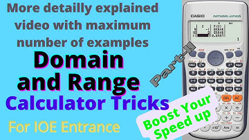 Domain and range | Calculator Tricks | Part-II