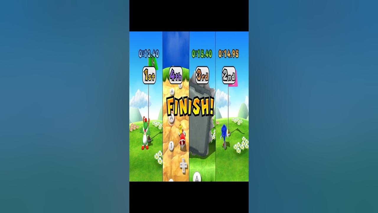 Mario Party 9 Peak Precision Yoshi Vs Sonic Vs Whomp Vs Peach Short mario-party-9-peak-precision-yoshi-vs-sonic-vs-whomp-vs-peach-short