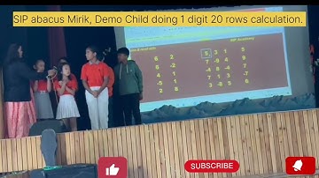 SIP abacus Mirik, Child doing 1 digit 20 rows calculation