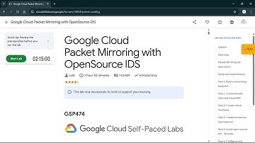 Google Cloud Packet Mirroring with OpenSource IDS | #qwiklabs | #GSP474 #CLI