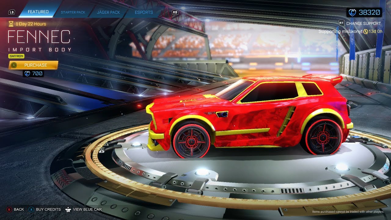 ROCKET LEAGUE ITEM SHOP Saffron Fennec Import Car 12.03.21 YouTube