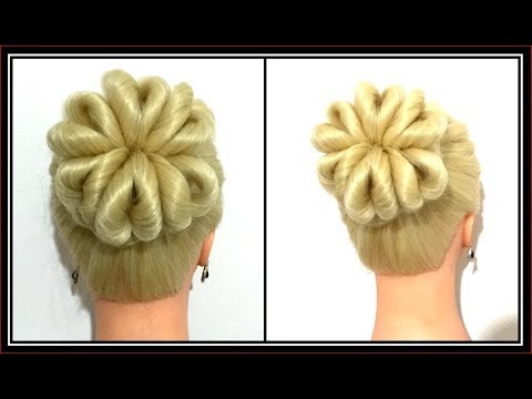 amazing-so-easy-flower-bun-hairstyle-/-hairglamour-styles-/-hair-tutorials