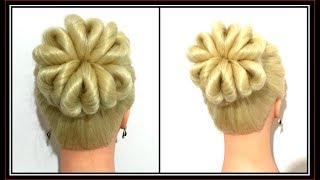 AMAZING SO EASY FLOWER BUN HAIRSTYLE / HairGlamour Styles / Hair Tutorials