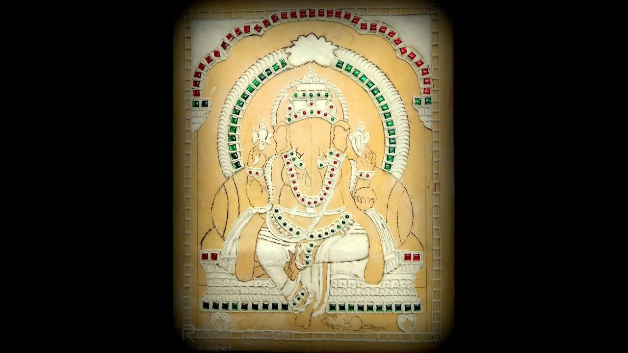 Free Tanjore Painting online Vinayagar Muck work YouTube