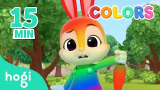 Learn Colors with Carrot Catching Game｜15 min｜Learn Colors for Kids | Compilation | Hogi & Pinkfong