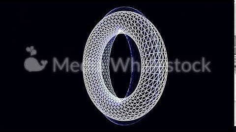 Two 3D rotating rings frames on black background, seamless loop. Animation. Beautiful white and blue