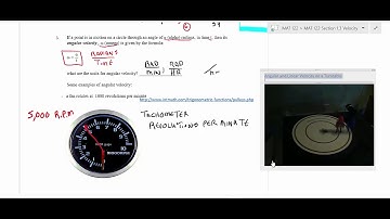 MAT 1420 Section 6.2 Part 2 Linear and Angular Velocity