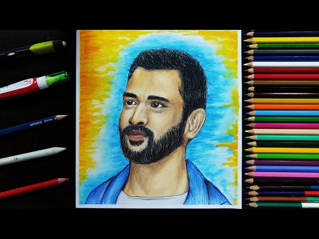How to draw MS Dhoni