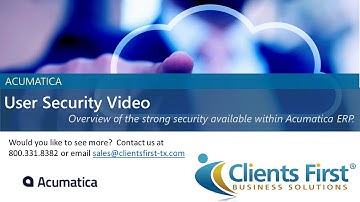 Acumatica User Security in the Cloud