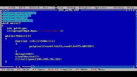 Program To Make A Sky With Stars And Moon In C Graphics
