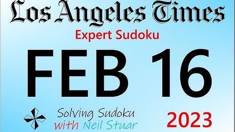 LA Times  Expert Sudoku, February 16, 2023