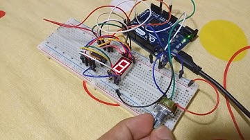 Control de Display 7 Segmentos mediante IC 74HC595 y un potenciometro.