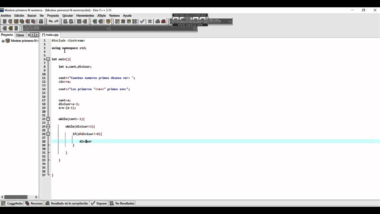 Primeros N numeros primos Dev-C++ - YouTube