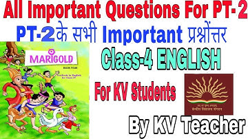 PT-2 Exam Revision Video/ Class-4 English/ PT-2 के सभी Important Questions Answers/ For KV Students