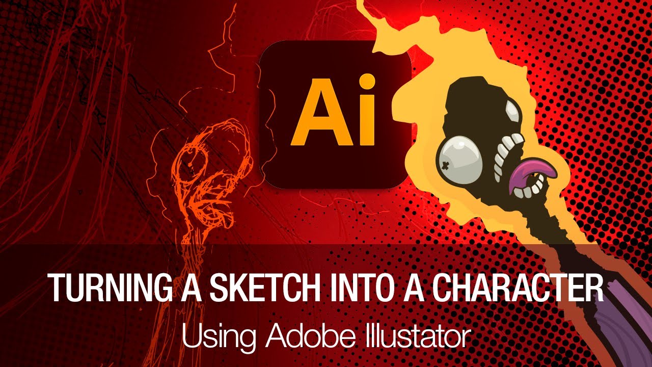 Using Adobe Illustrator to turn sketch into vector character. - YouTube
