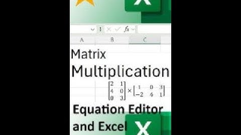Matrix Multiplication in Excel
