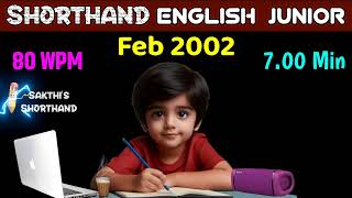 Shorthand English Junior Feb 2002 ✍️ 80 WPM ✏️ Book Speed