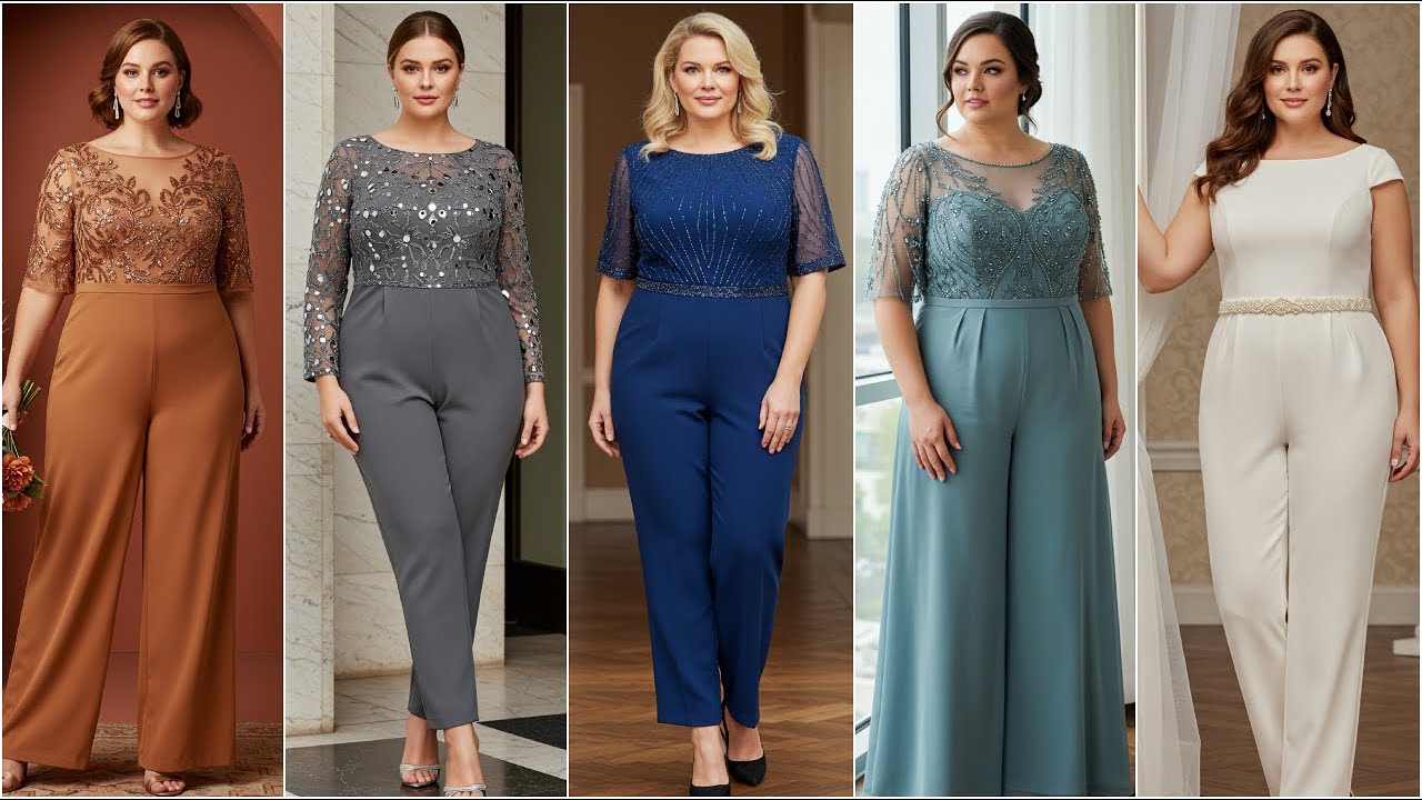 Plus Size Jumpsuits Chic Styles for Mother of The Bride - Wedding's Jumpsuits for Over 50s
