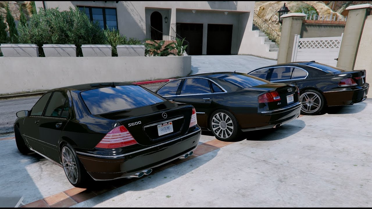 GTA V MERCEDES S600 W220 VS. BMW 760I E65 VS. AUDI A8