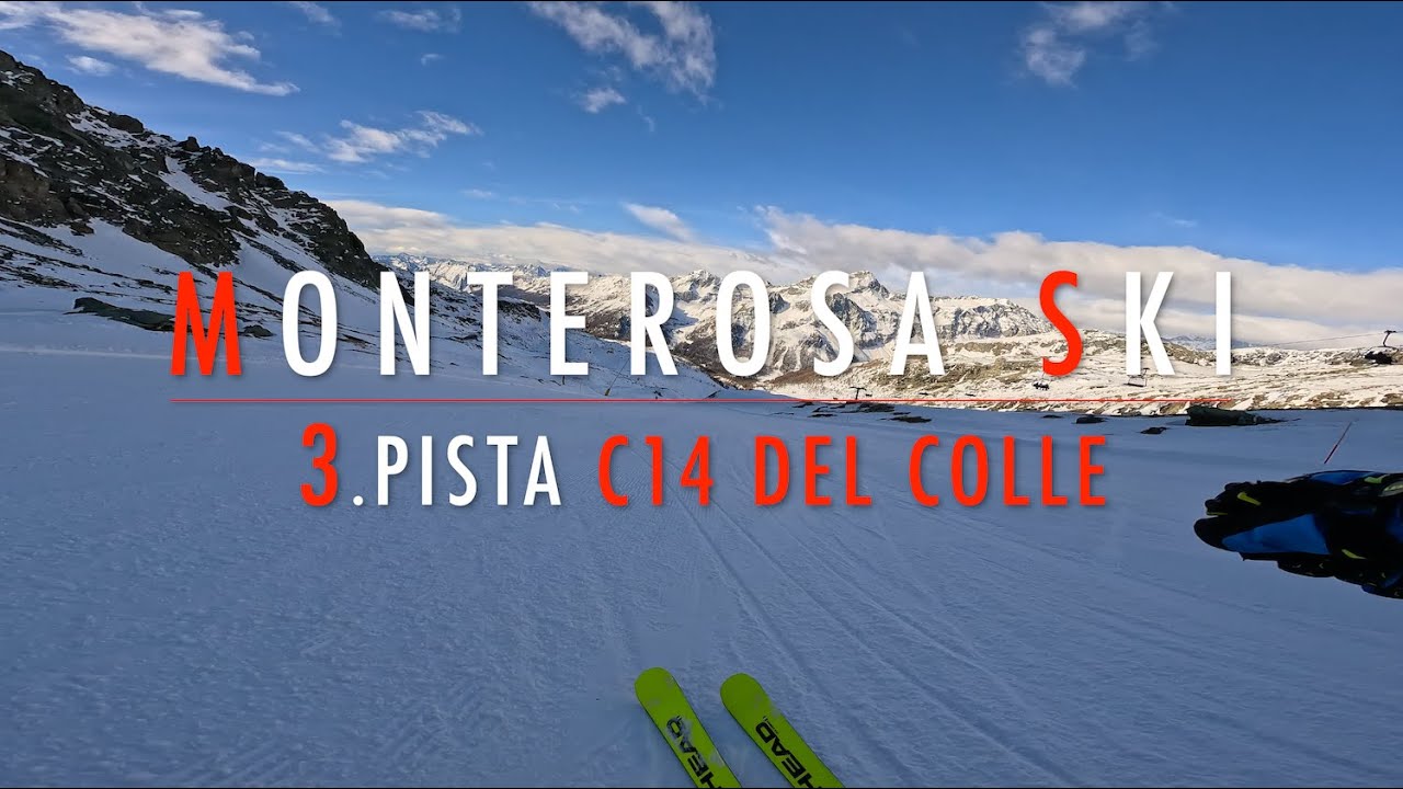 4K 🔴 MONTEROSA SKI 🔴 3. Pista C14 del Colle (rossa) 🔴 Day 4 🔴 8.2.2024