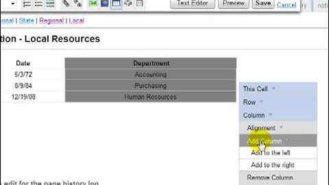 Inserting and working with tables in Wikispaces