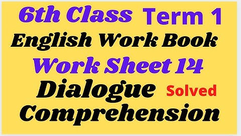 Class 6 Dialogue Comprehension My English Work Book ll solved #pseb