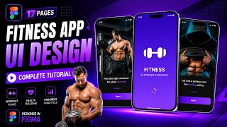 Fitness App UI Design In Figma - 17 Pages - Complete Tutorial Video Fitness App UI Design In Figma - 17 Pages - Complete Tutorial Video