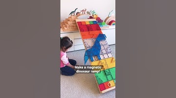 Dinosaur Play : Coin/Ring Drop #openendedplay #magnetictiles #connetixtiles
