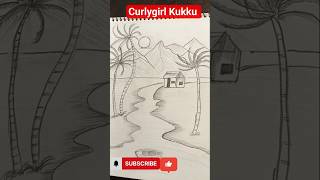 Beautiful scenery drawing #drawing #ytshorts #art #sketch #scenery #kids