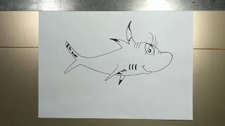 How to draw DR. SEUSS ONE FISH in 5 minutes