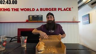 12 BURGERS IN 6 MINUTES:  THE CHALLENGE THAT SPARKED A NATIONWIDE HAMBURGLER HUNT  BeardM
