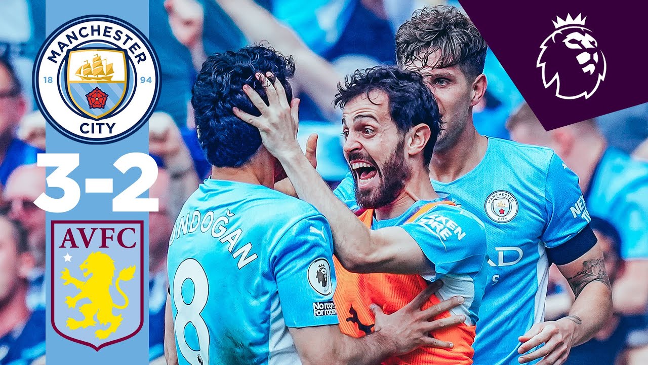 Highlights: Man City 3-2 Aston Villa – Watch Final Day Goals That Won The EPL Title